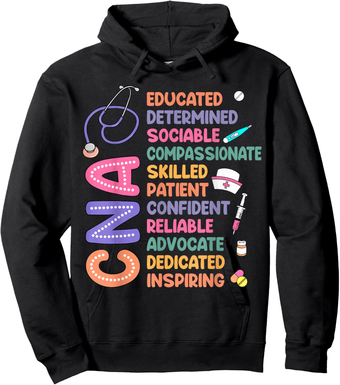 Groovy Nursing CNA Nurse Week Certified Nursing Assistant Hoodie - Hoodie | Black