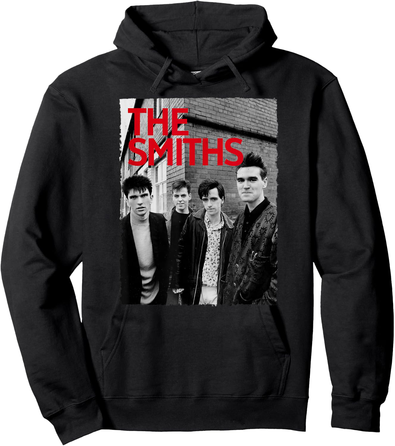 The Smiths Red Text Band Photo Shoot by Stephen Wright Hoodie - Hoodie | Black