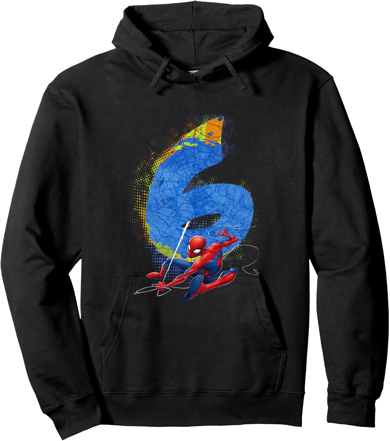 Kids Marvel Super Heroes Spider-Man 6 Year Old Sixth Birthday Hoodie - Hoodie | Black
