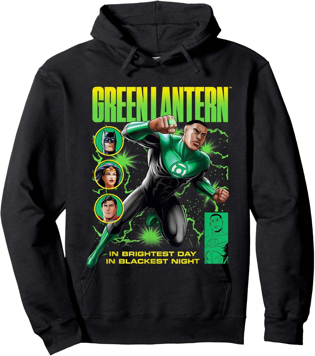 DC Comics Justice League Green Lantern John Stewart Comic Hoodie - Hoodie | Black