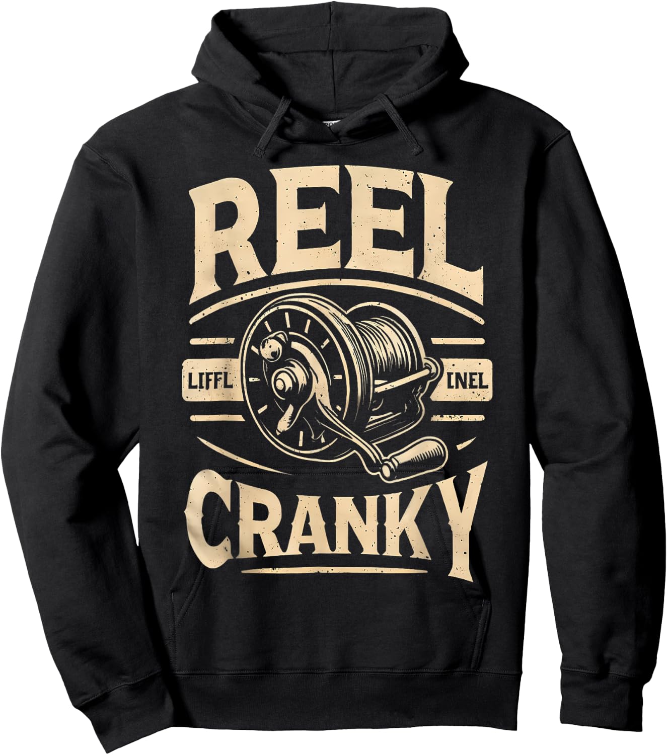 Funny Cranky Fishing Reel Pun Shirt Humor Fishermen Hoodie - Hoodie | Black