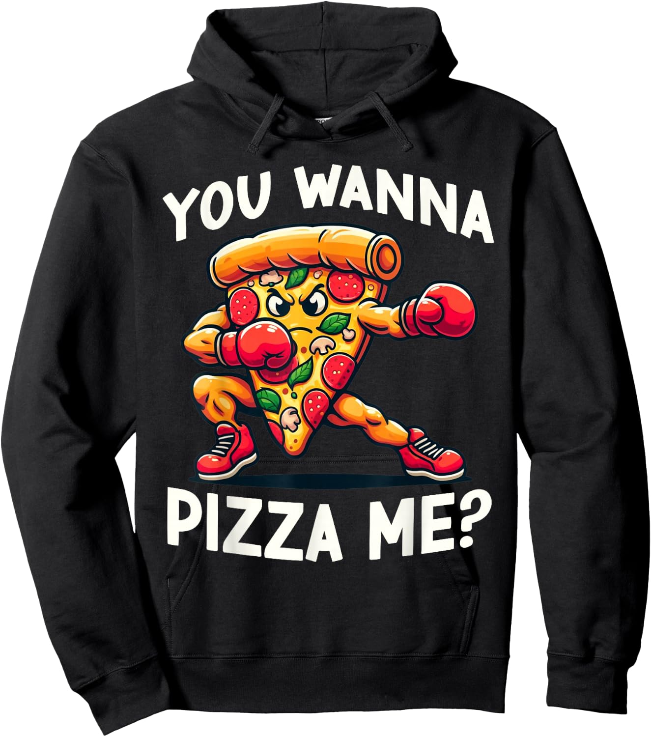 Funny Pizza Food Lover You Wanna Pizza Me Humor Hoodie - Hoodie | Black