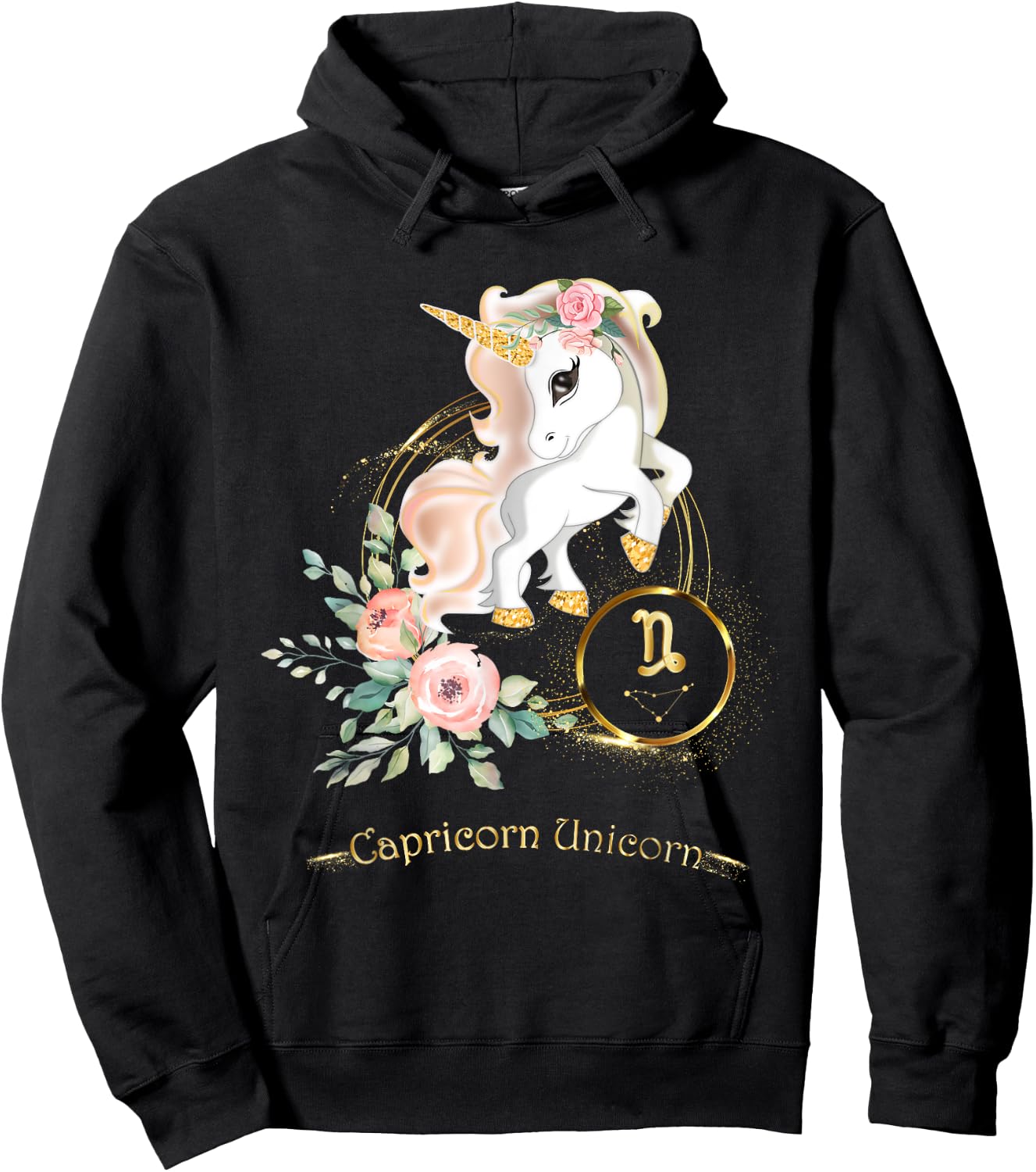 Capricorn Shirt Zodiac Unicorn Sign Astrology Kids Hoodie - Hoodie | Black
