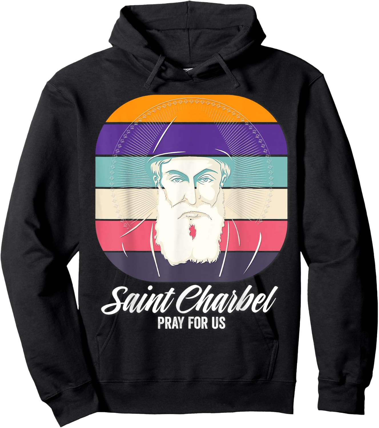 Saint Charbel Makhlouf Maronite Monk and Priest Catholic Hoodie - Hoodie | Black