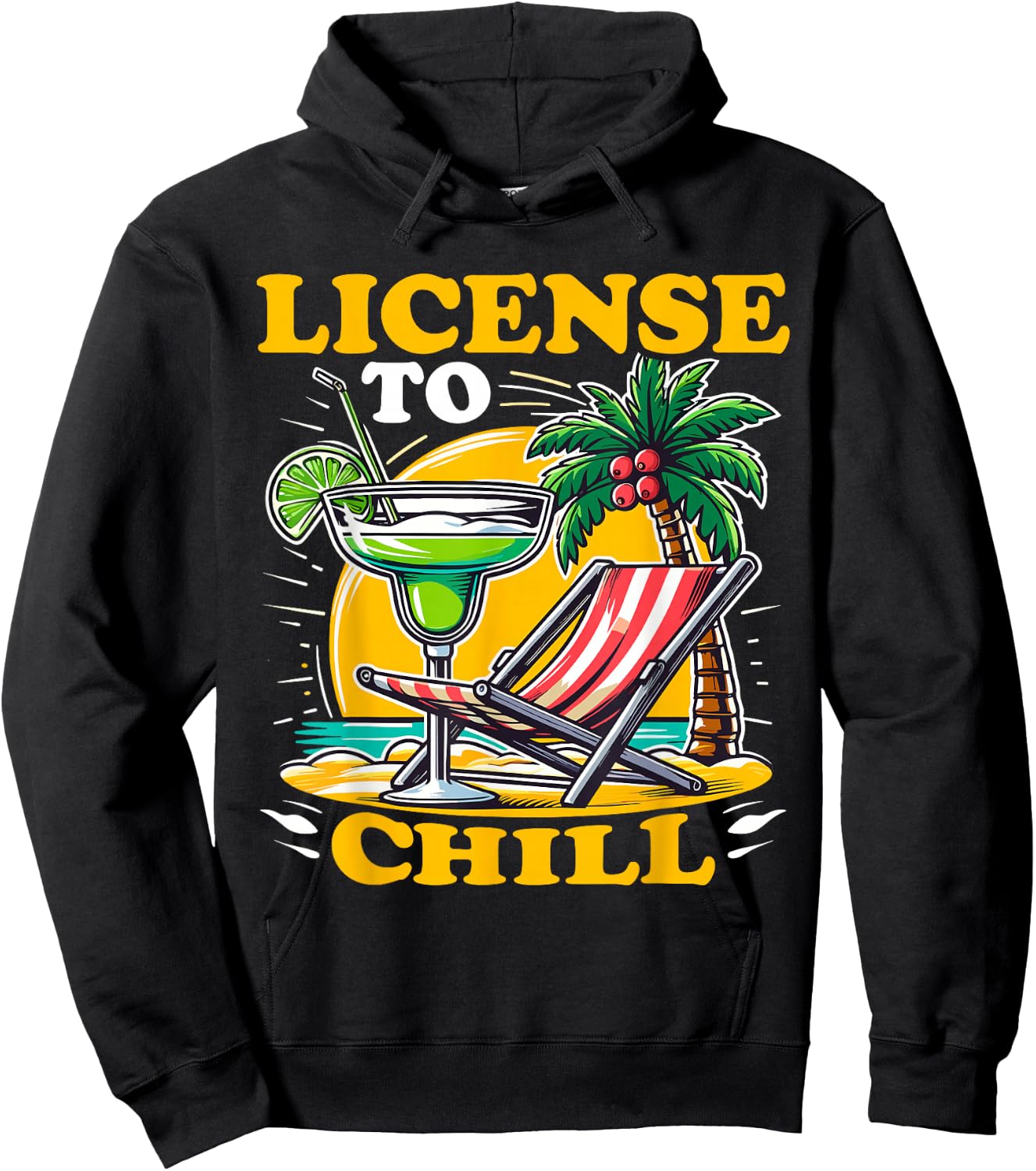 License to Chills Funny Cocktail Hoodie - Hoodie | Black
