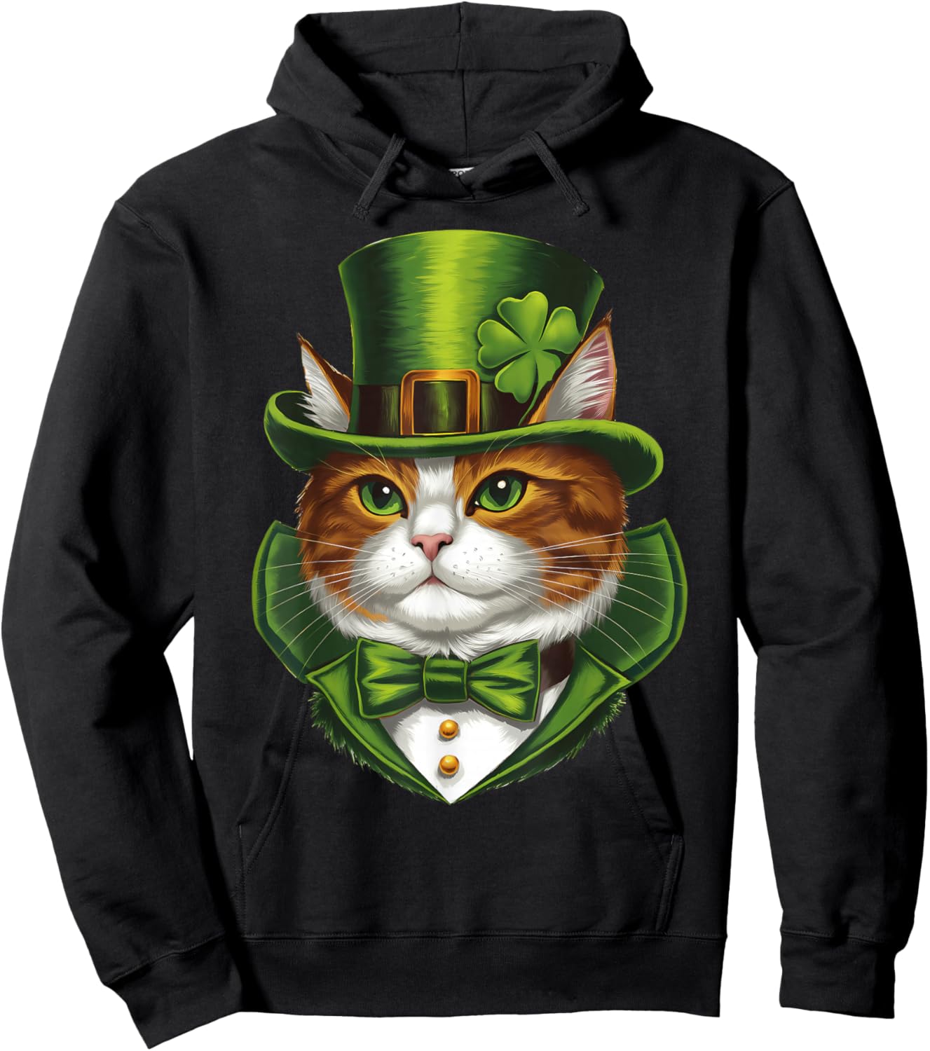 Irish Cat St Patricks Day Catricks Day Kitty Kitten Lover Hoodie - Hoodie | Black