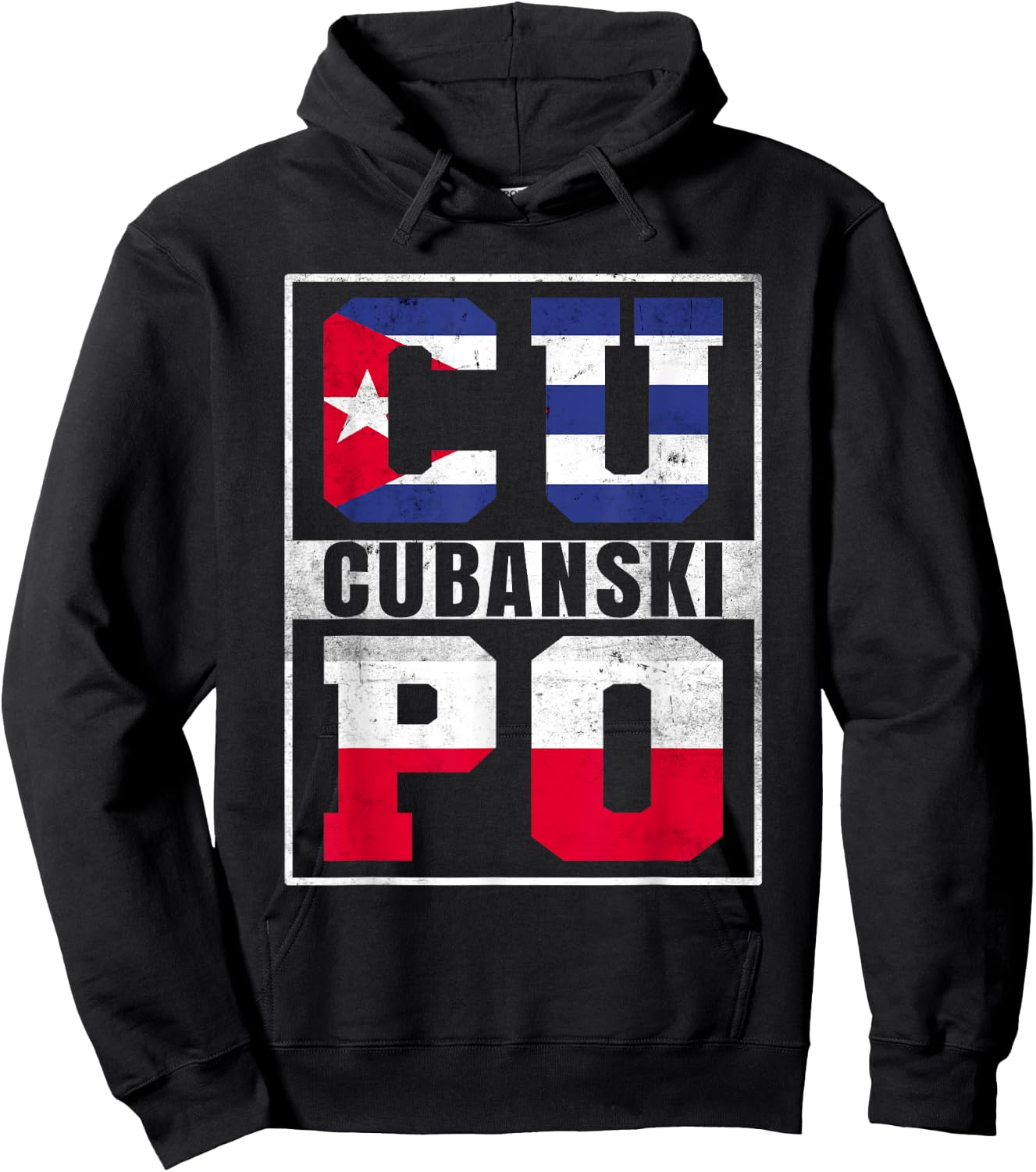 Cubanski Roots Cuba and Poland Mix Polish Cuban Hoodie - Hoodie | Black