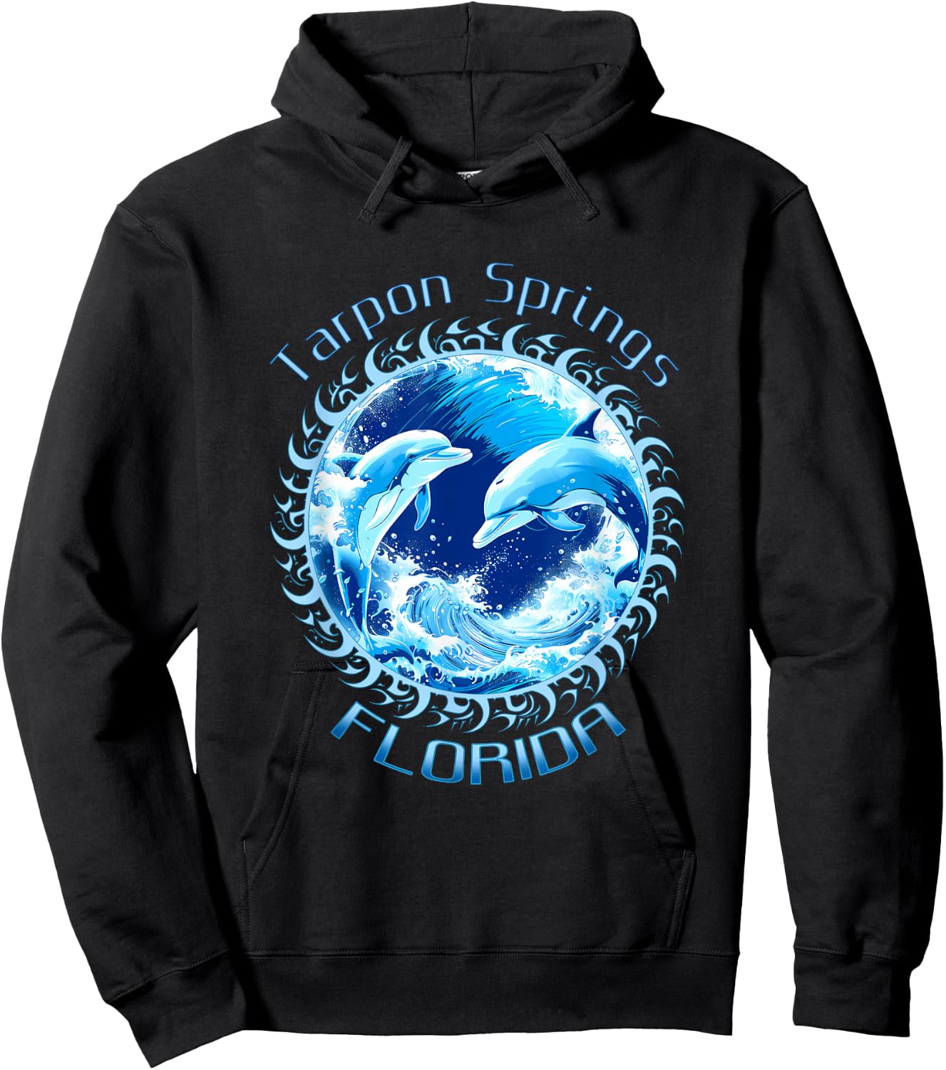 Cute Ocean Dolphin Lovers Tarpon Springs Florida Vacation Hoodie - Hoodie | Black