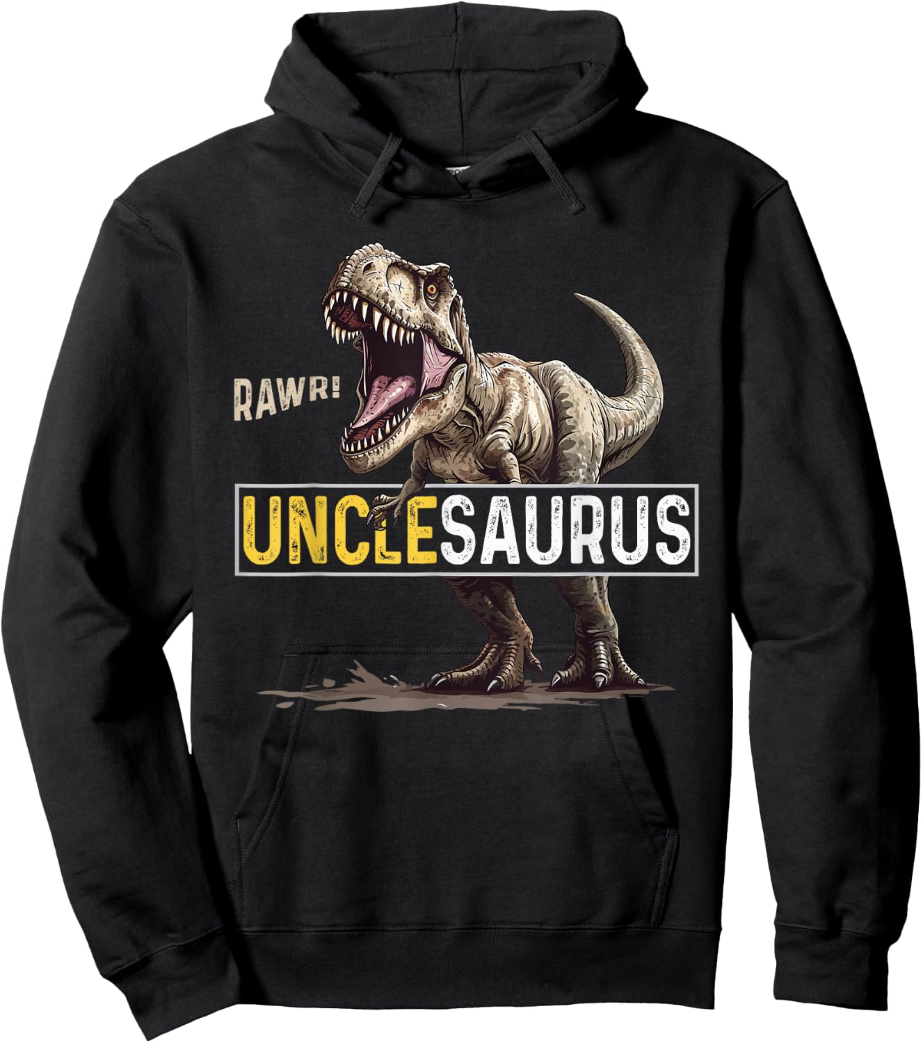 Uncle saurus T Rex Dino For Dinosaur Lover's Birthday Hoodie - Hoodie | Black