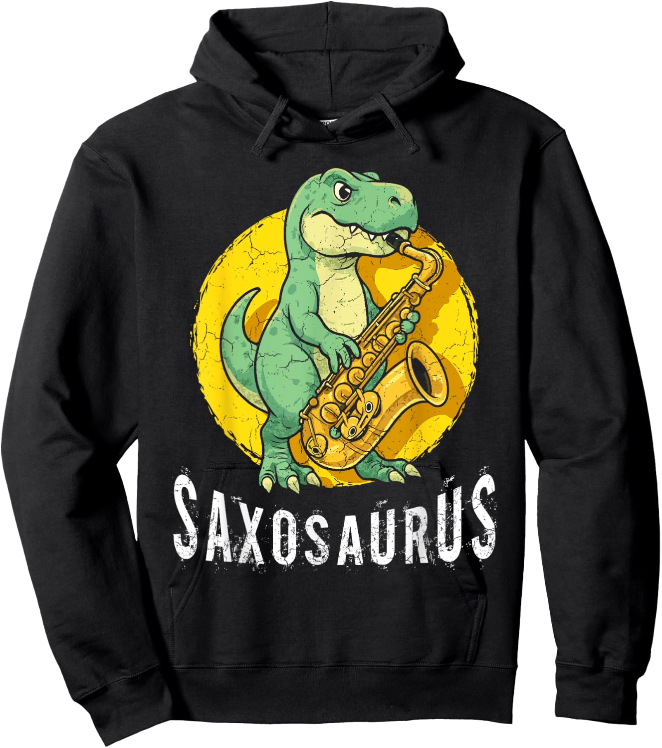 Saxosaurus Saxophone Player Saxophonist Jazz Music Lover Hoodie - Hoodie | Black