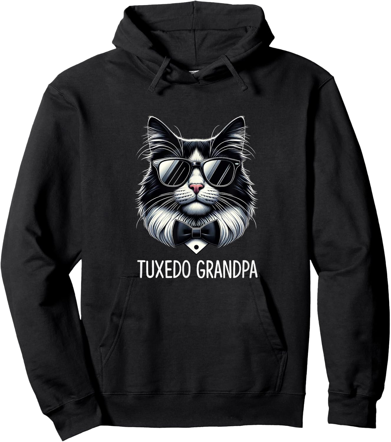 Tuxedo Grandpa - Tuxedo Cat Hoodie - Hoodie | Black