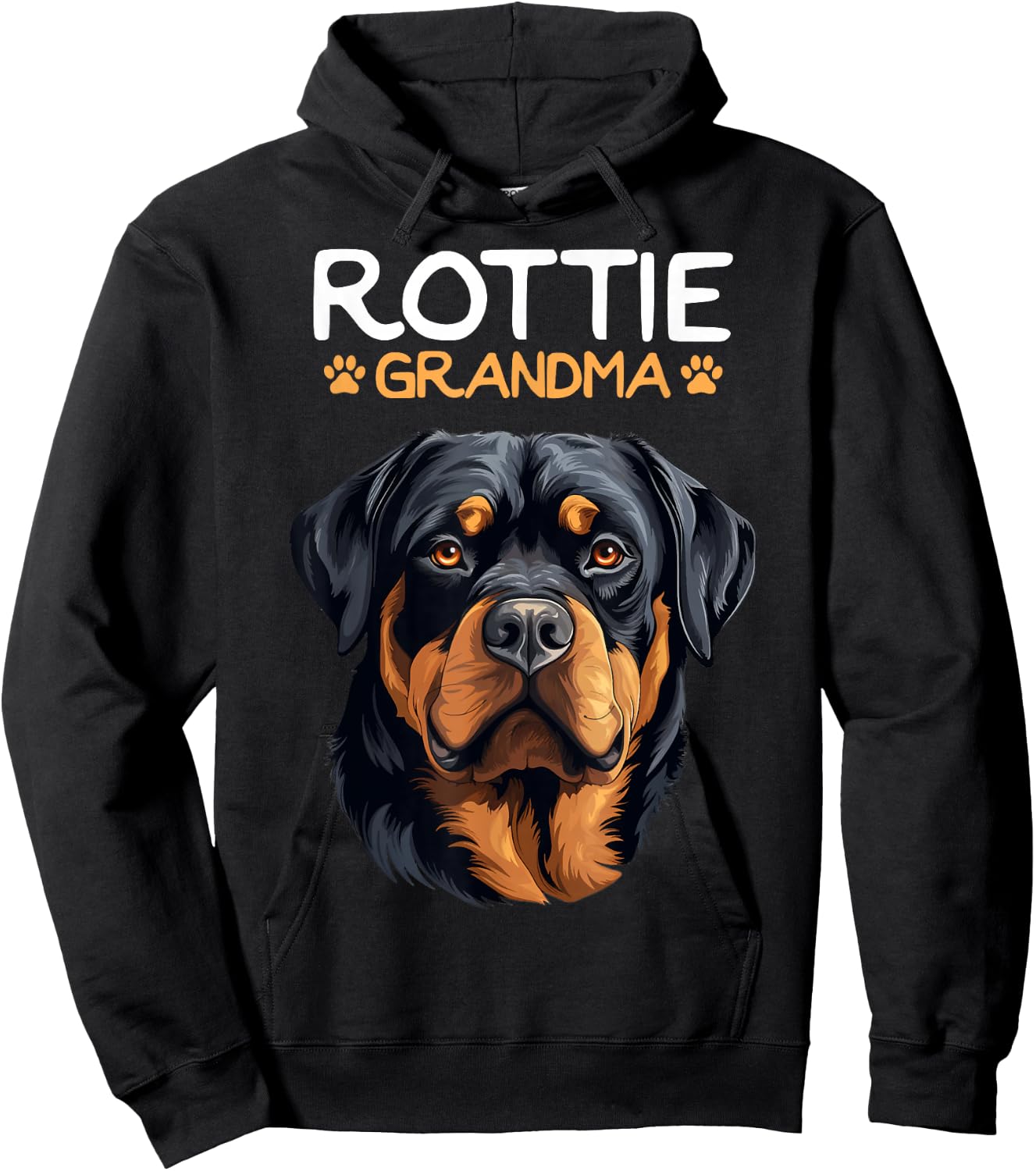 Rottweiler Mom Apparel & Gift Ideas Girls Women Rottie Grandma Rottweiler Dog Hoodie - Hoodie | Black