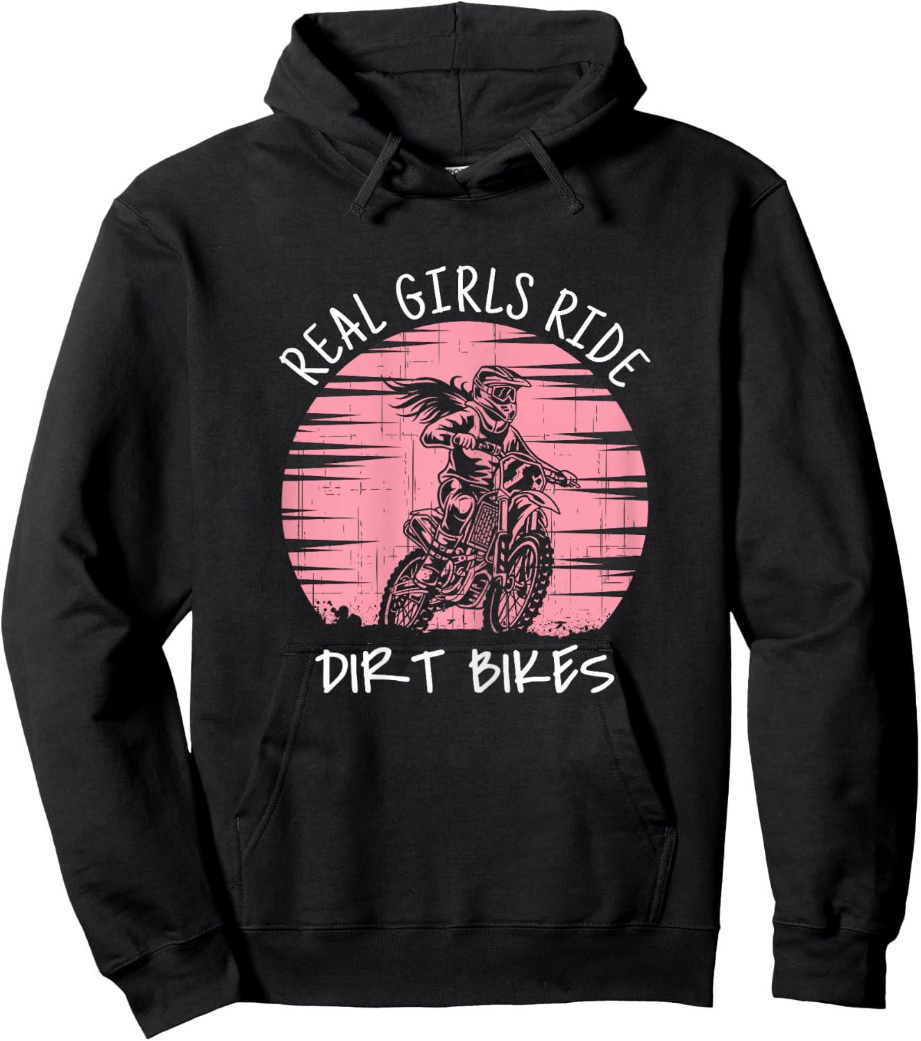 Motorbike Motorcross Racing Gift I Real Girls Ride Dirt Bike Hoodie - Hoodie | Black