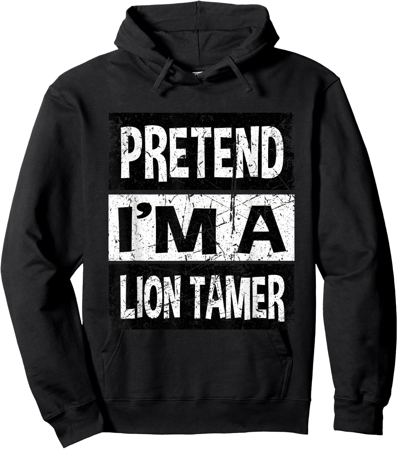 Retro Lion Tamer Costume Women Men for Kids Hat Whip Circus Hoodie - Hoodie | Black