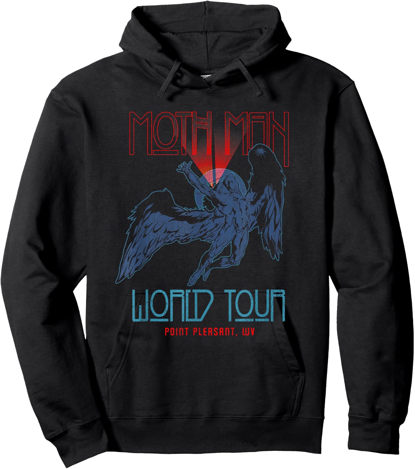 Cryptid Humanoid Alliance Vintage Mothman World Tour Black Hoodie - Hoodie | Black