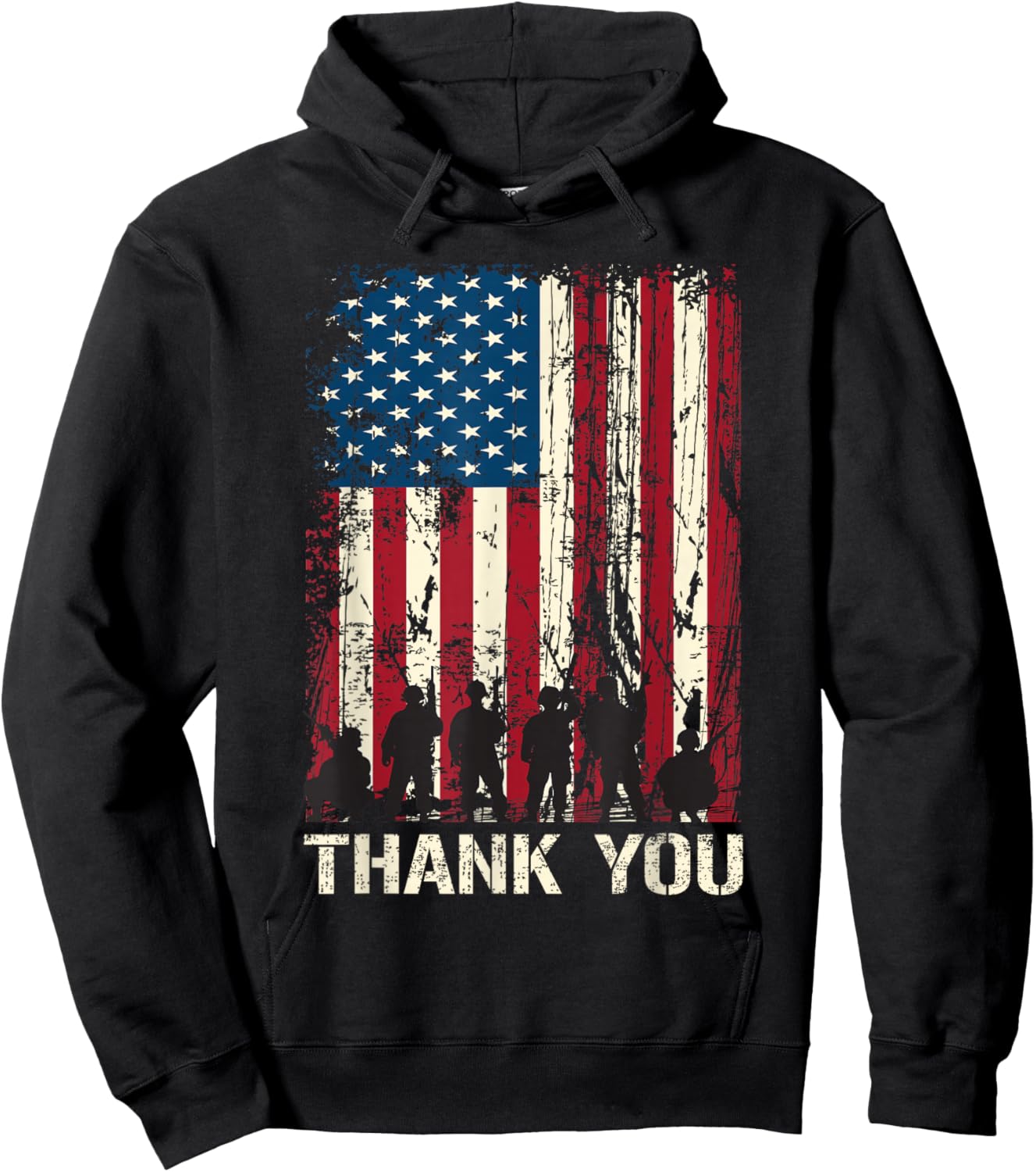 American Flag Veterans Day Patriotic Men Women Kids Boys Hoodie - Hoodie | Black