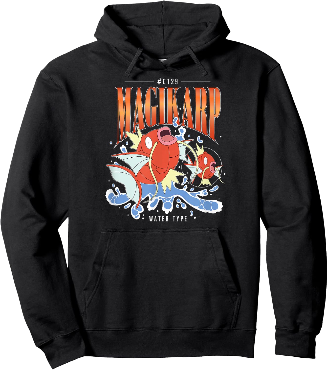 Pokémon - Magikarp Water Type Retro Bootleg Hoodie - Hoodie | Black