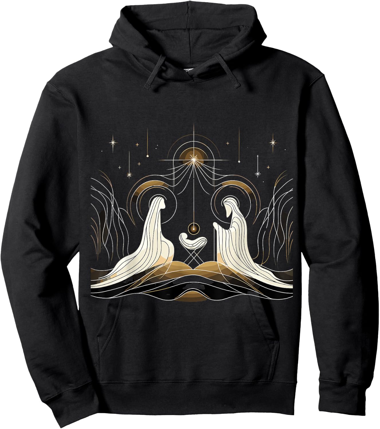 Minimalist Nativity Scene - Christmas Art Hoodie - Hoodie | Black