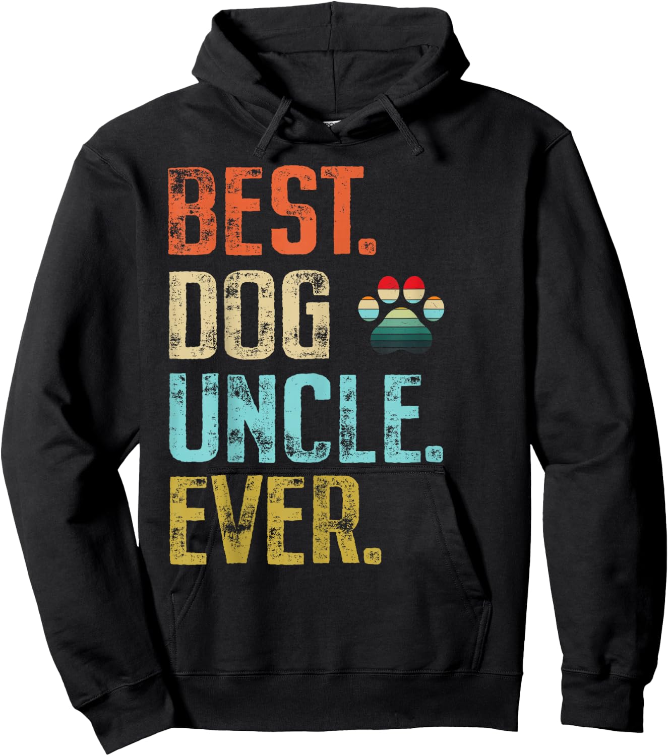 Best Dog Uncle Ever Vintage Dog Lover Hoodie - Hoodie | Black