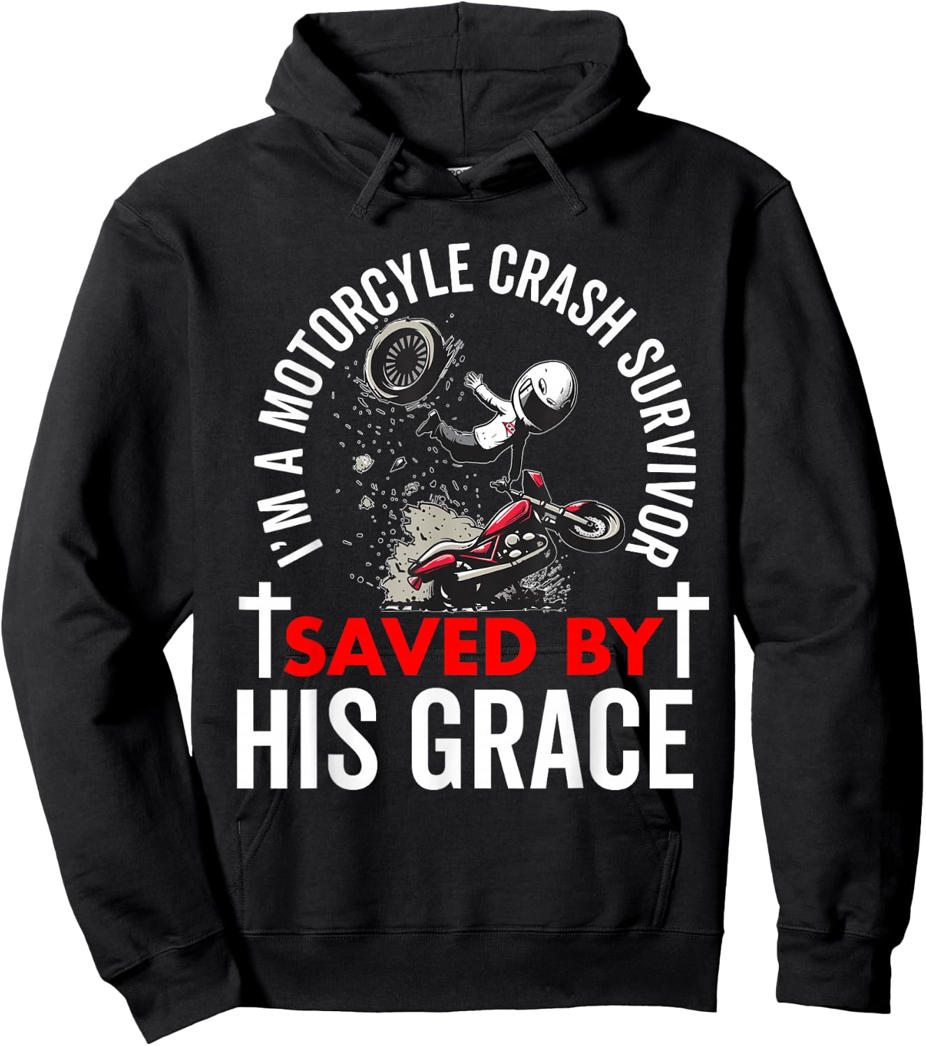 Motorcycle Accident Survivor Bike Crash Injury Recovery Hoodie - Hoodie | Black