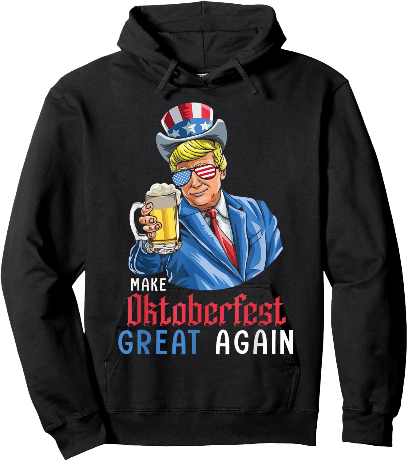 Trump Lederhosen German Drink Make Oktoberfest Great Again Hoodie - Hoodie | Black