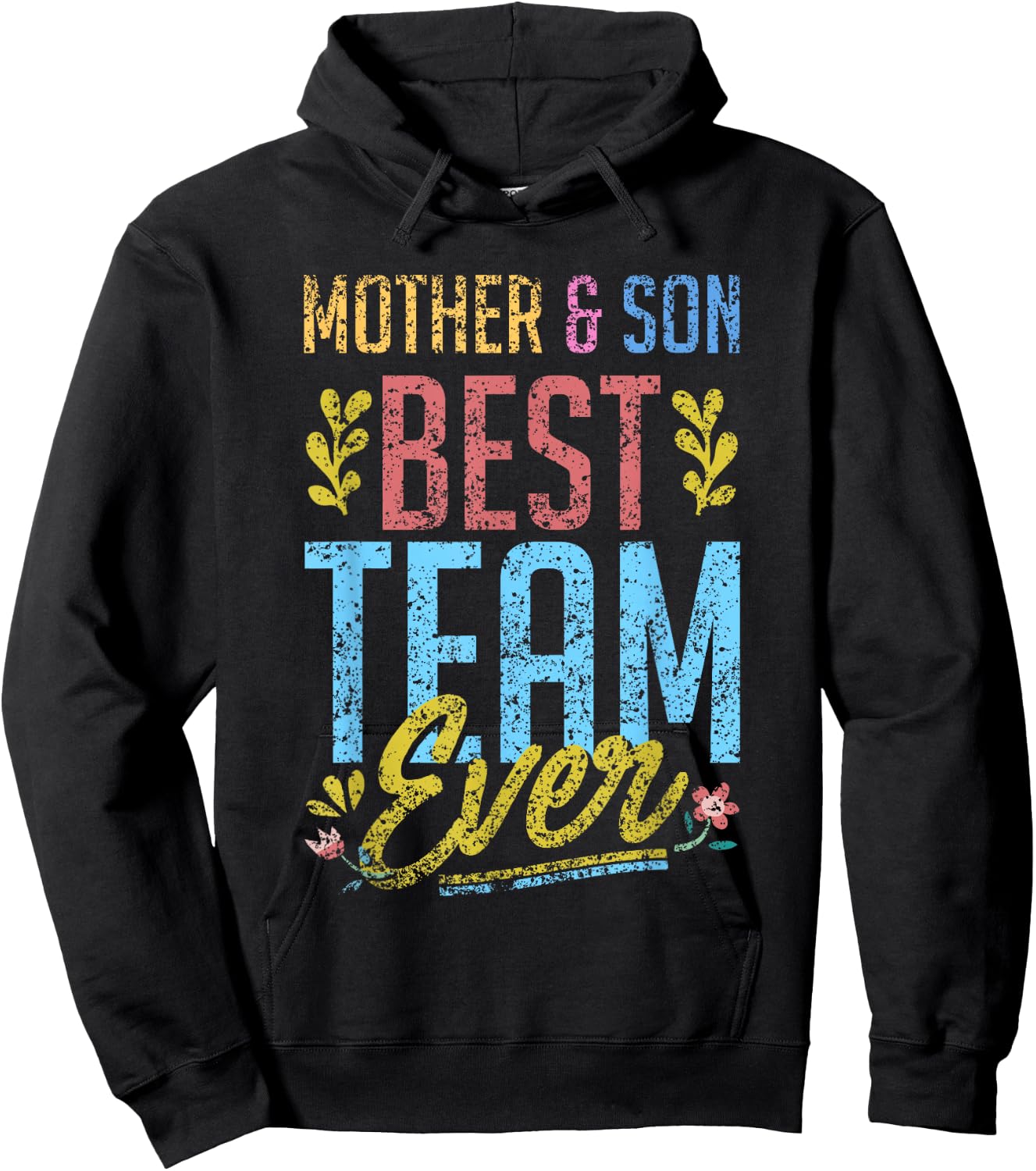 Mother & Son Best Team Ever Matching Sons Mom Mother Son Hoodie - Hoodie | Black