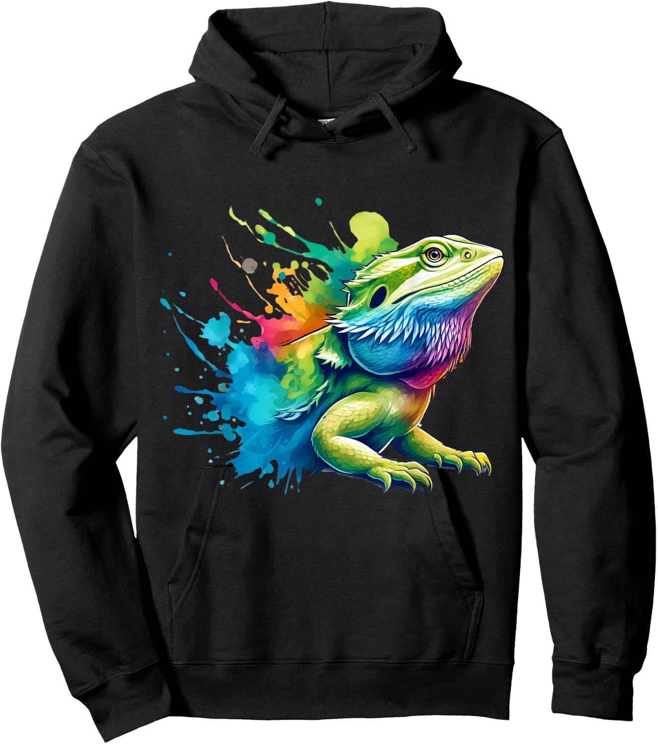 Bearded Dragon Watercolor Aesthetic Men Women Kids Hoodie - Hoodie | Black