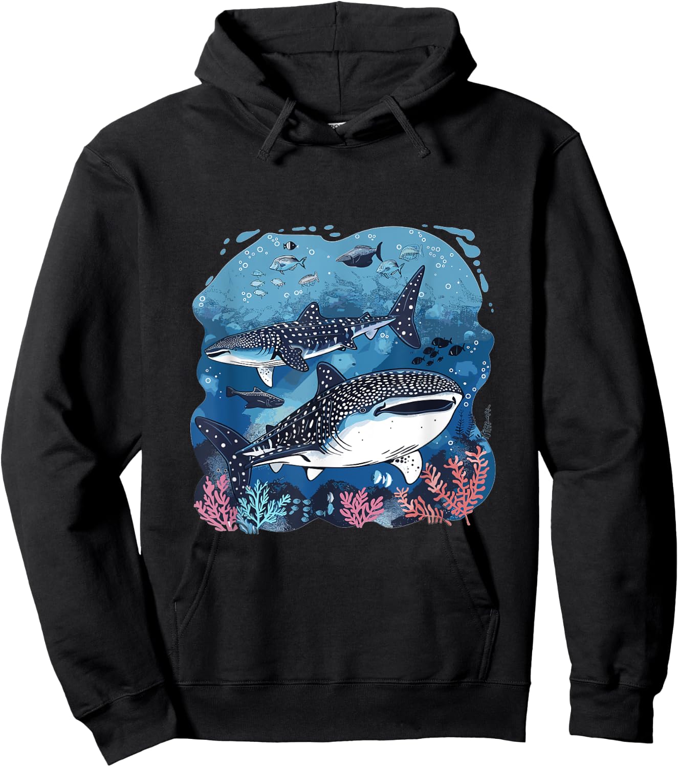 Whale Shark Sea Animal Graphic Hoodie - Hoodie | Black