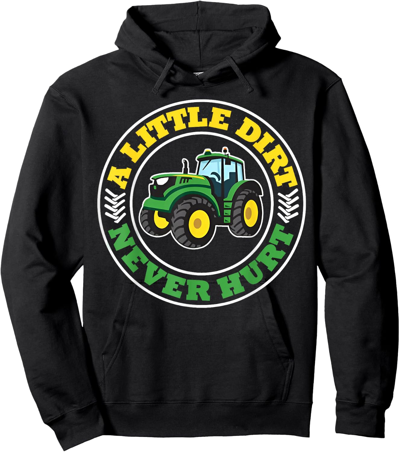 Kids A Little Dirt Never Hurt Tractors Farm Boys Toddler Boy Hoodie - Hoodie | Black