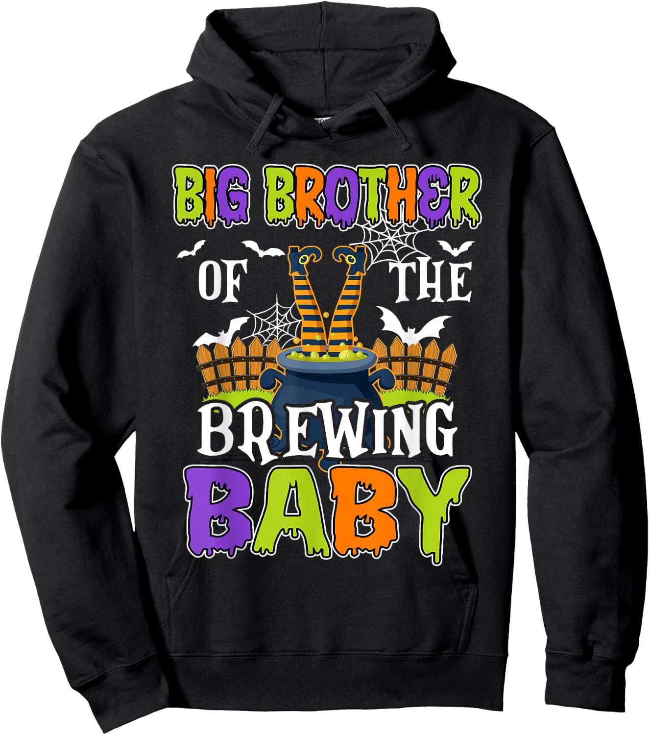 Big Brother Of The Brewing Baby Halloween Witch Baby Funny Hoodie - Hoodie | Black