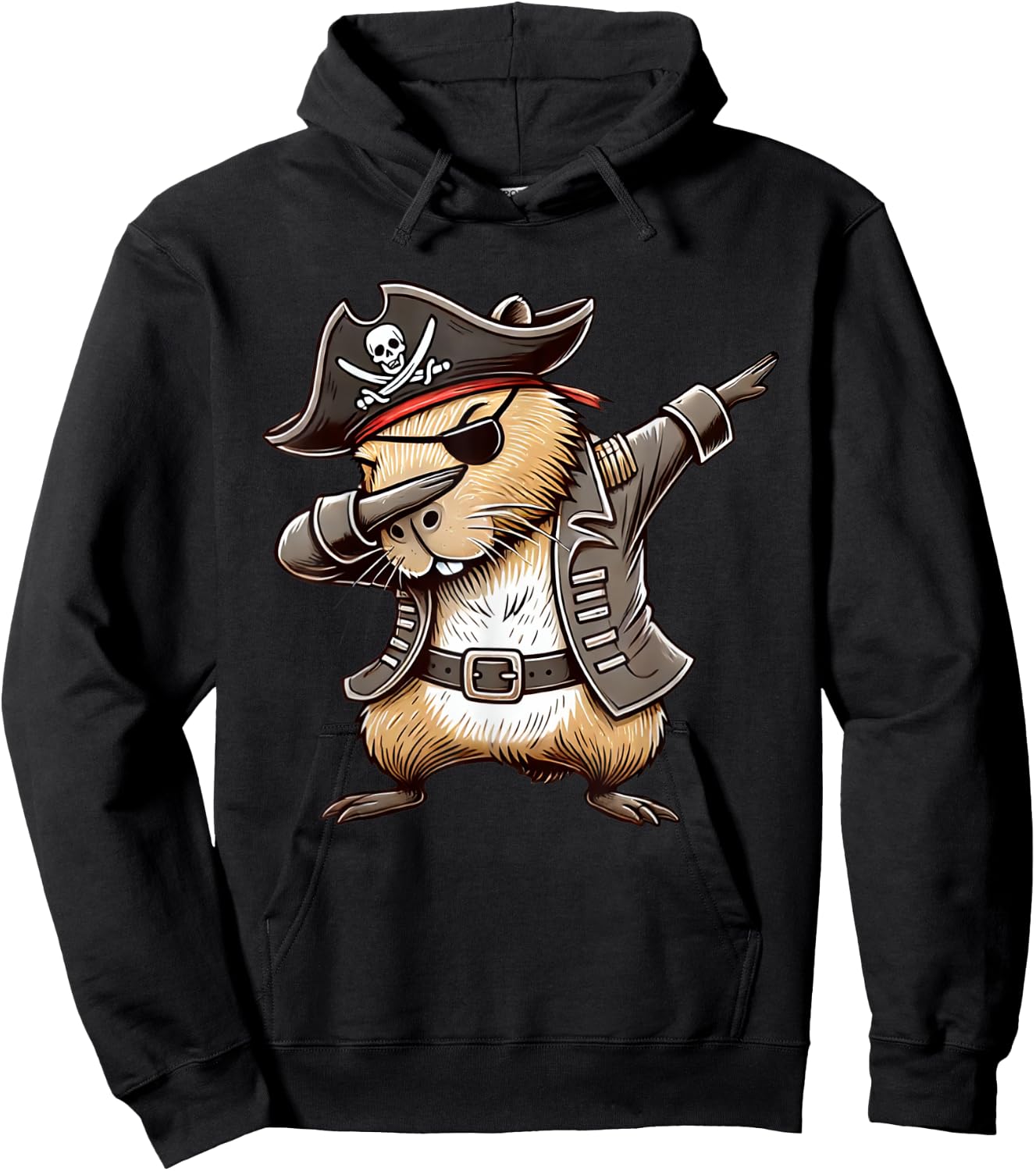 Pirate Capybara Dabbing Halloween Party Costume Hoodie - Hoodie | Black