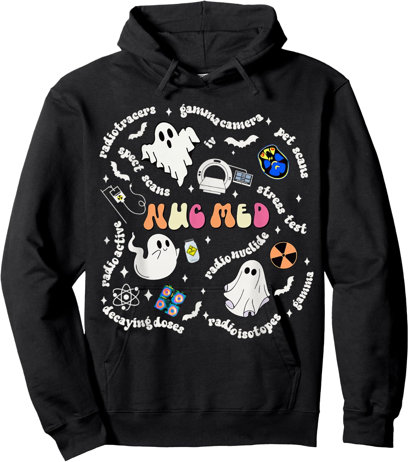 Halloween Ghost Spooky Nuc Med Nuclear Medicine Radiology Hoodie - Hoodie | Black