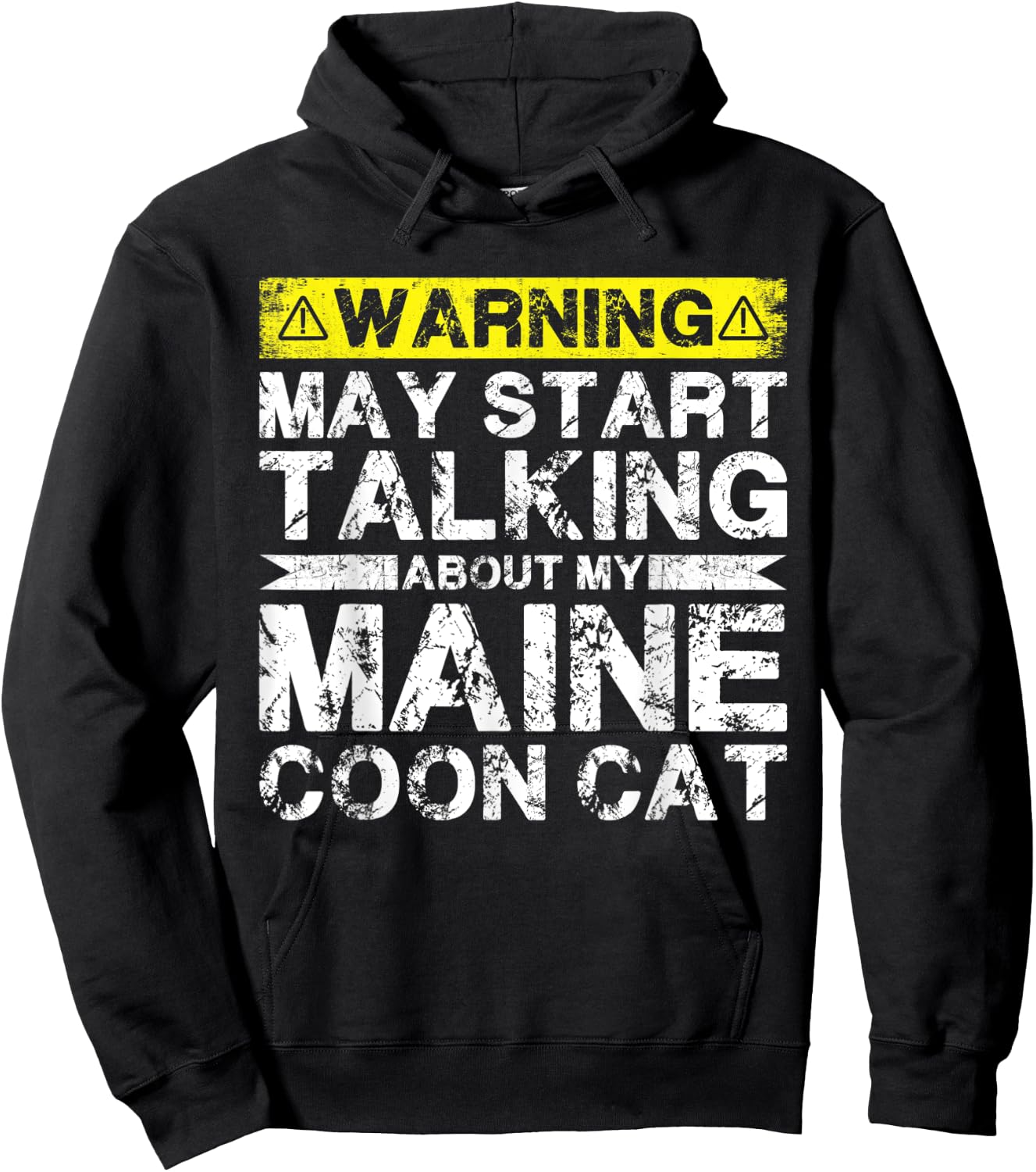 Warning May Start Talking About My Maine Coon Cat Men Women Hoodie - Hoodie | Black