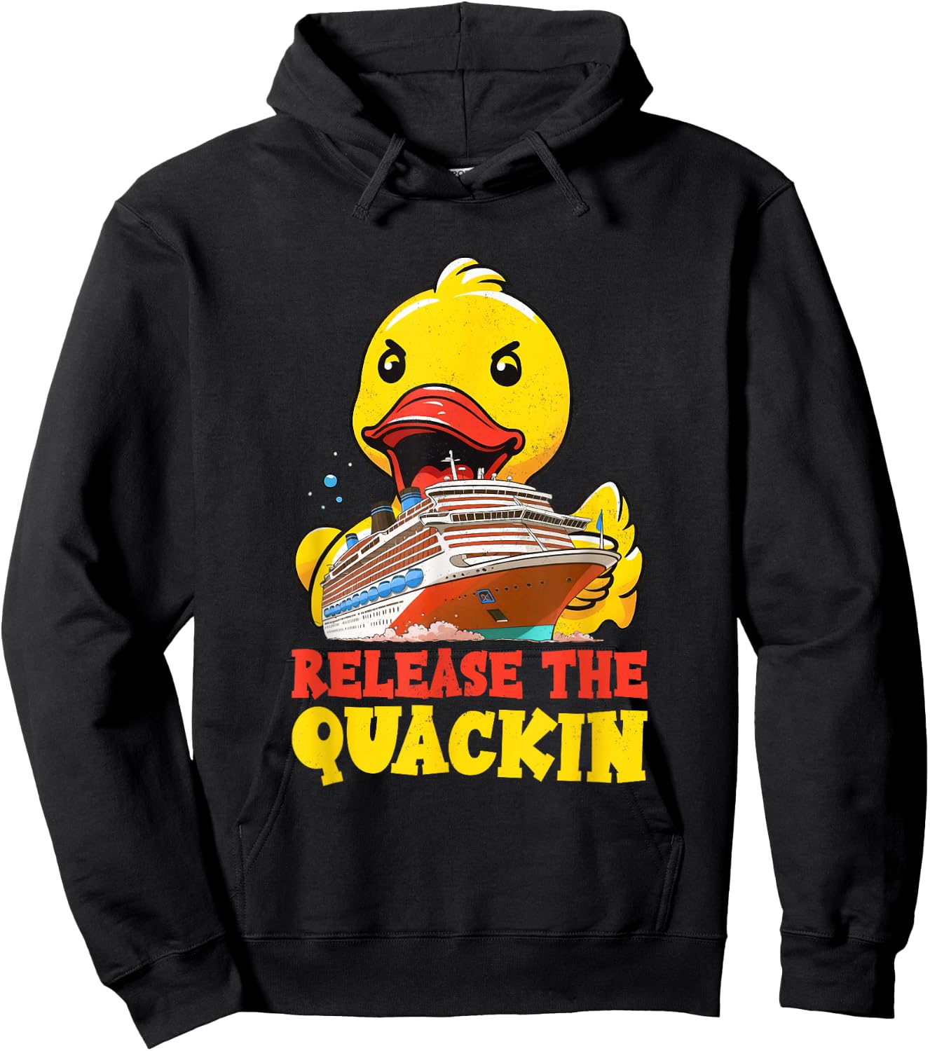 Release The Quackin Funny Rubber Duck Boat Cruise Men Kids Hoodie - Hoodie | Black