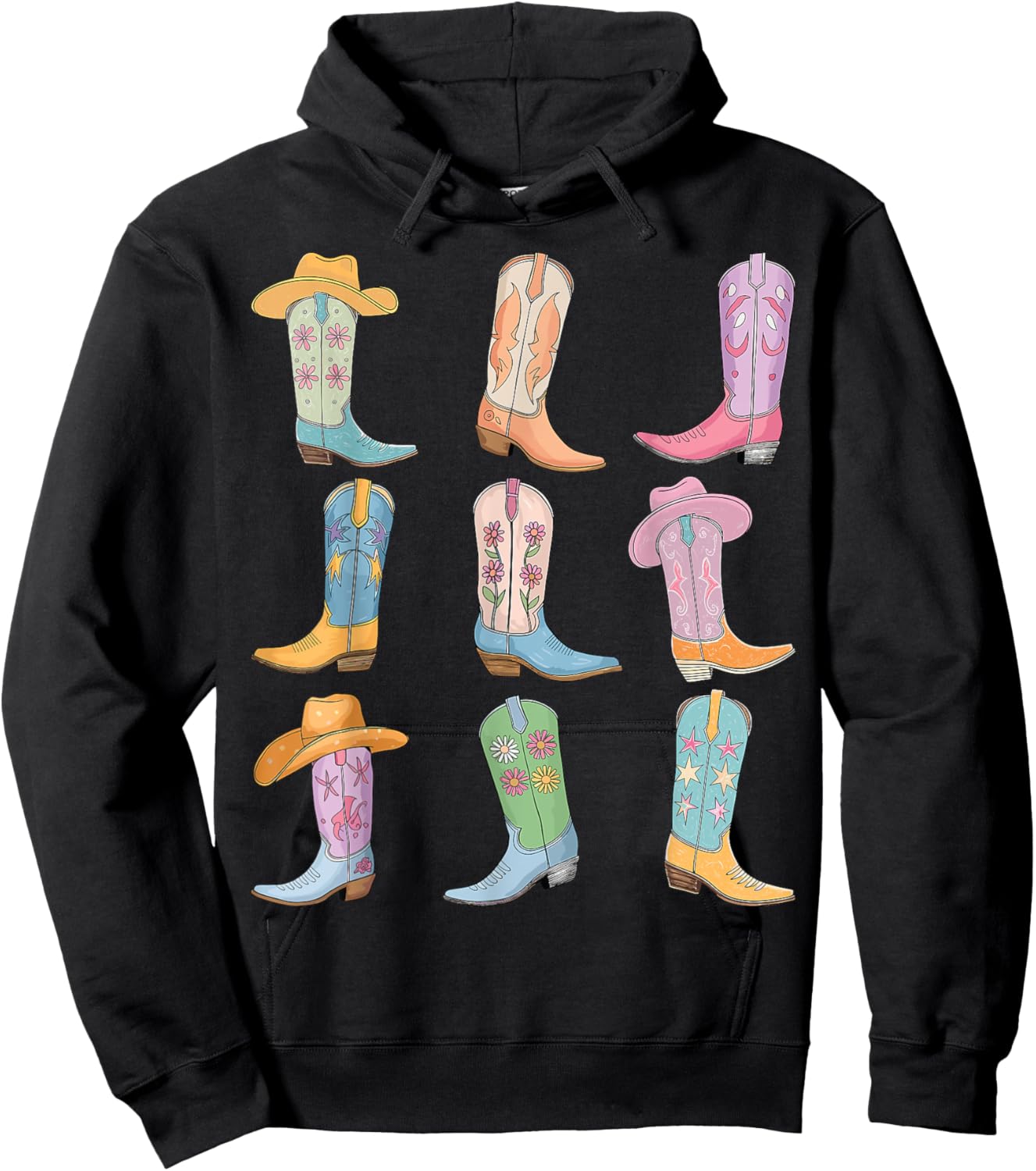 Cowgirl Boots Let's Go Girls Western Cowgirl Cowboy Country Hoodie - Hoodie | Black