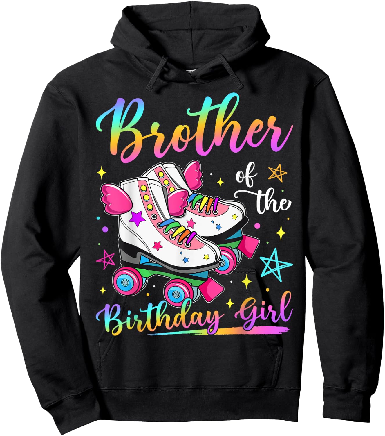 Brother Of The Birthday Girl Rolling Skate Family Matching Hoodie - Hoodie | Black