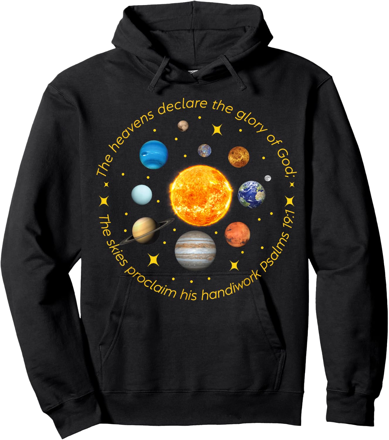 Retro Psalm Classical Conversations Cycle Outer Space Hoodie - Hoodie | Black
