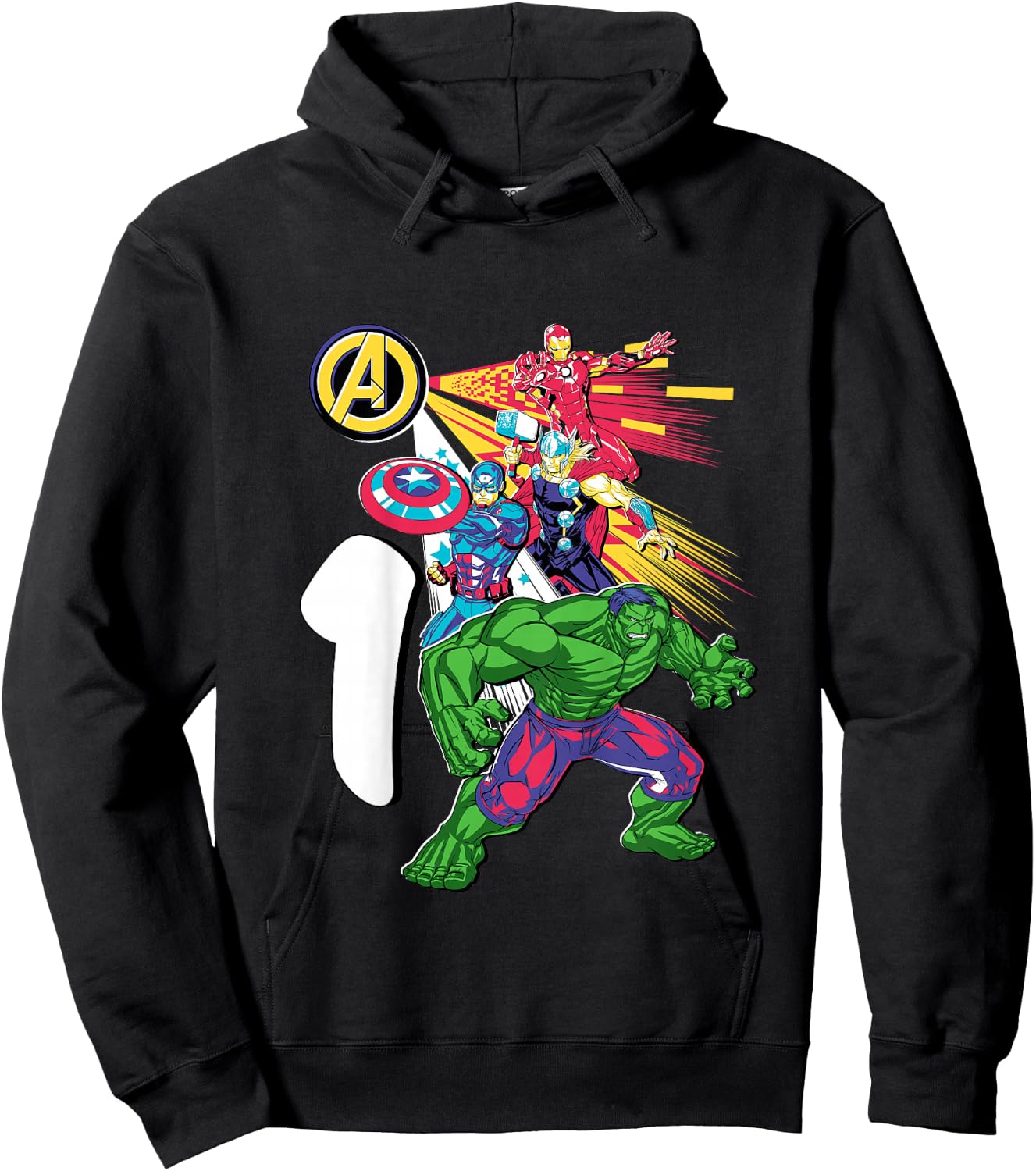Marvel Super Heroes Avengers 1 Year Old First Birthday Hoodie - Hoodie | Black