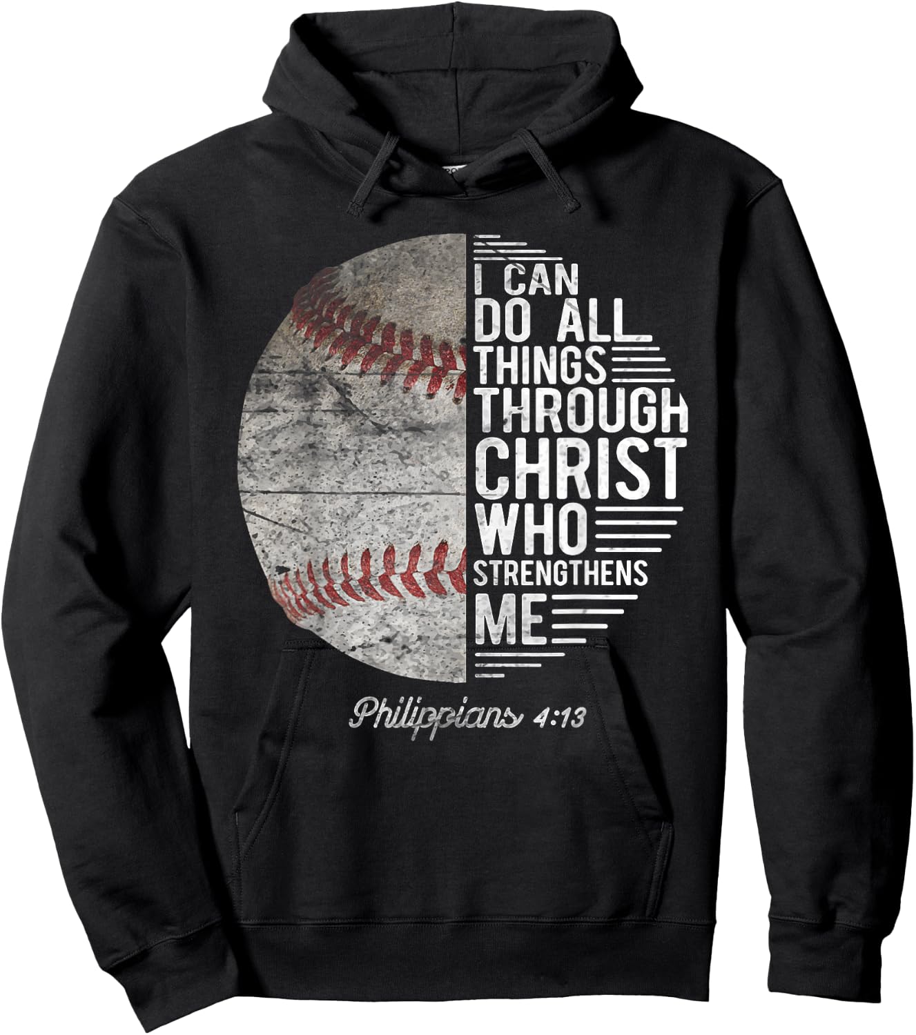 Christian Baseball Men Boys Kids Philippians Religious Gifts Hoodie - Hoodie | Black