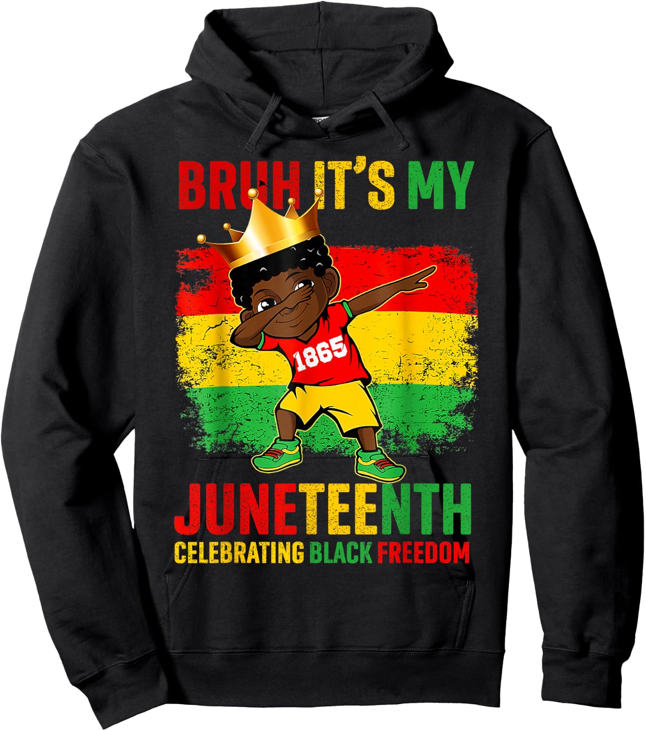 Bruh It's My Juneteenth Celebrating Black Freedom Kids Retro Hoodie - Hoodie | Black