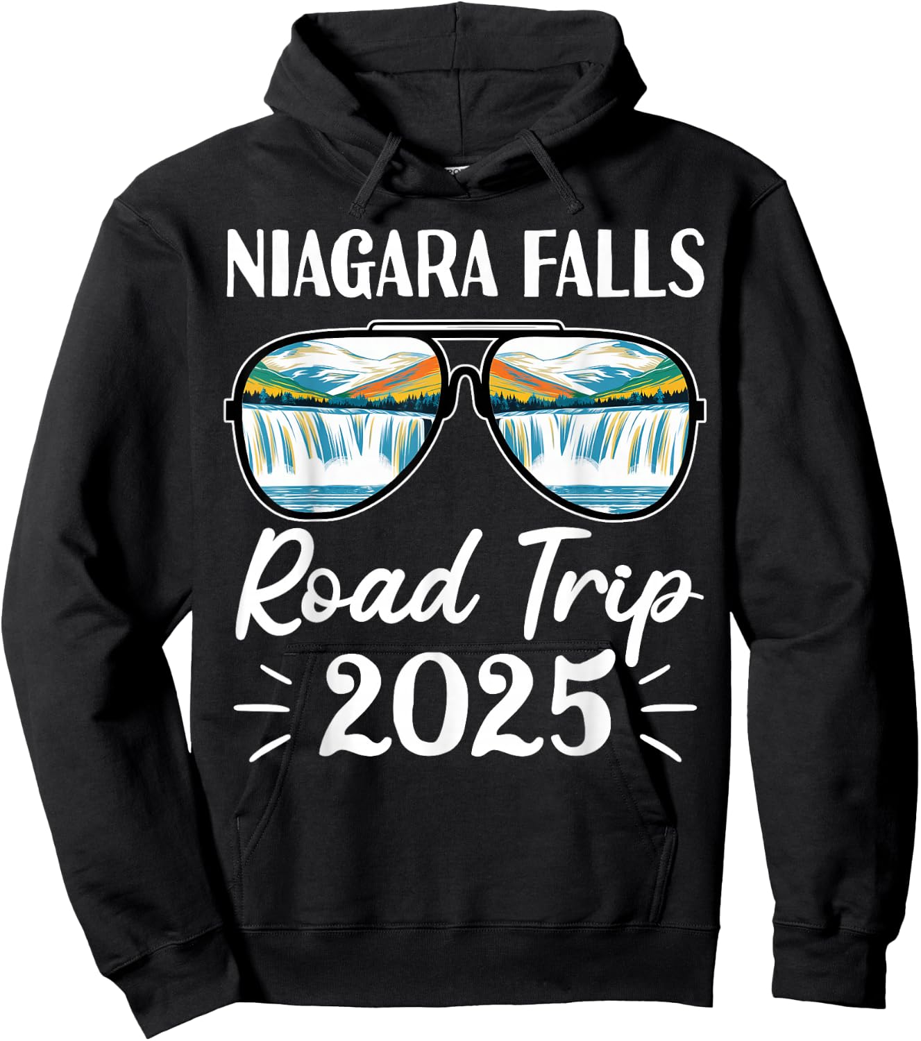 Niagara Falls Road Trip 2025 Sunglasses Family Vacation 2025 Hoodie - Hoodie | Black