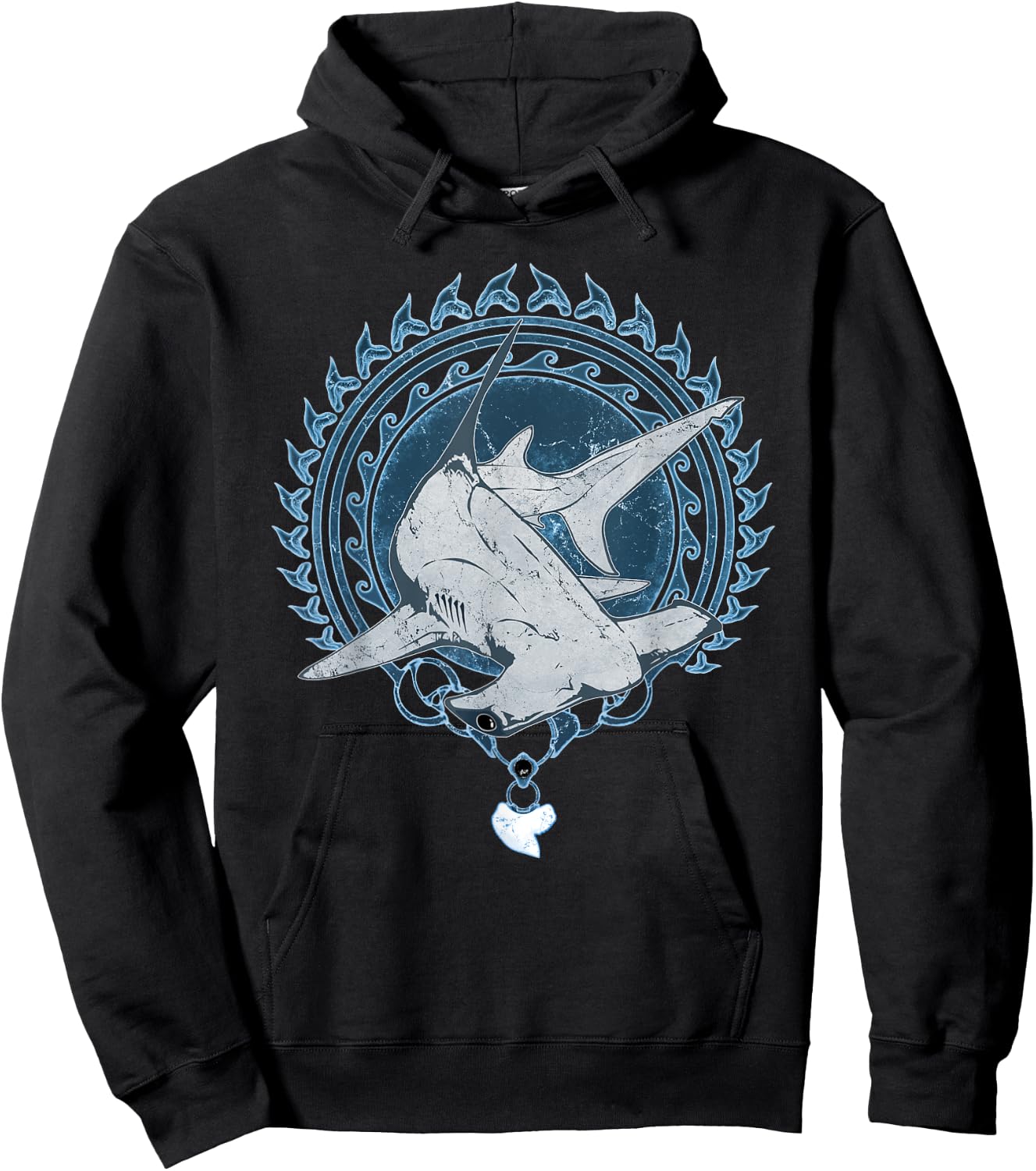 Hammerhead Shark Tribal Hoodie - Hoodie | Black