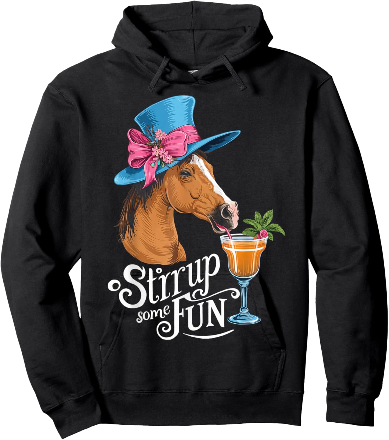 Stirrup Some Fun at the Horse Derby Party Hoodie - Hoodie | Black