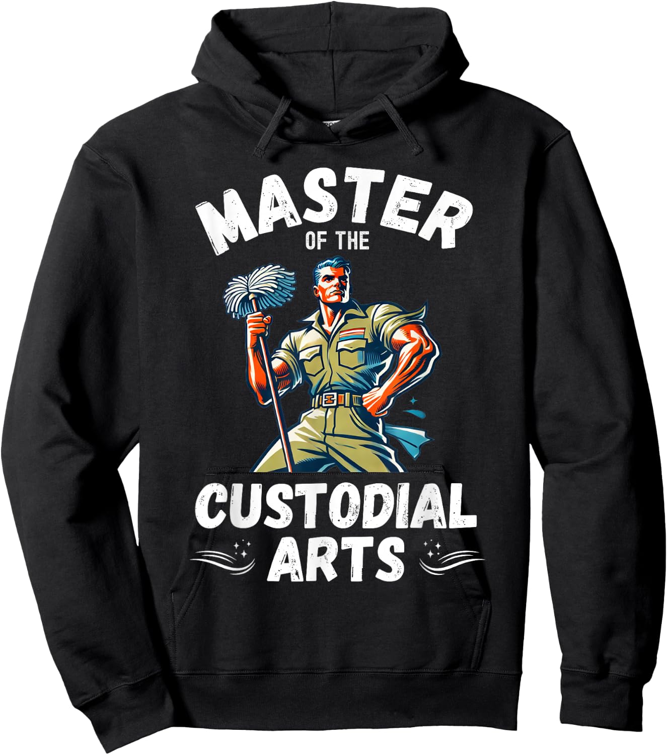 Master Of The Custodial Arts Retro Funny School Custodian Hoodie - Hoodie | Black
