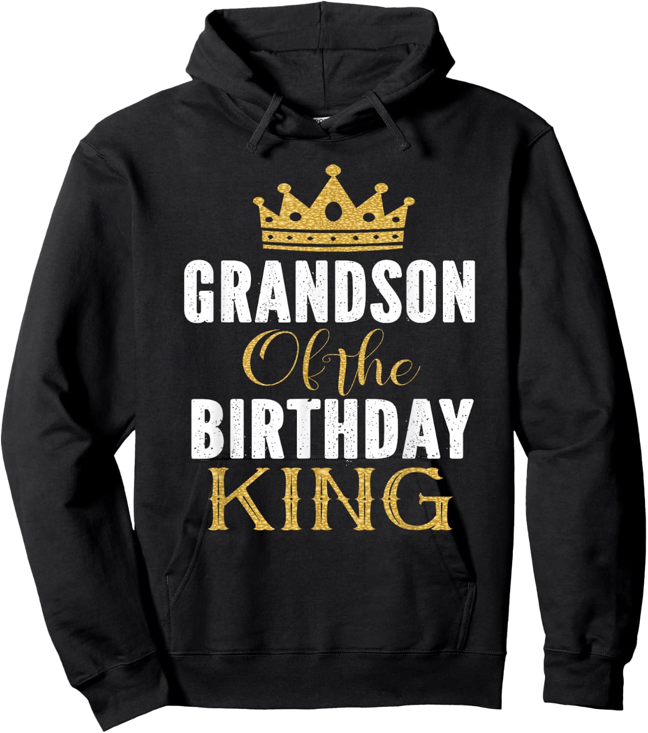 Grandson Of The Birthday King Bday Party Gift Hoodie - Hoodie | Black