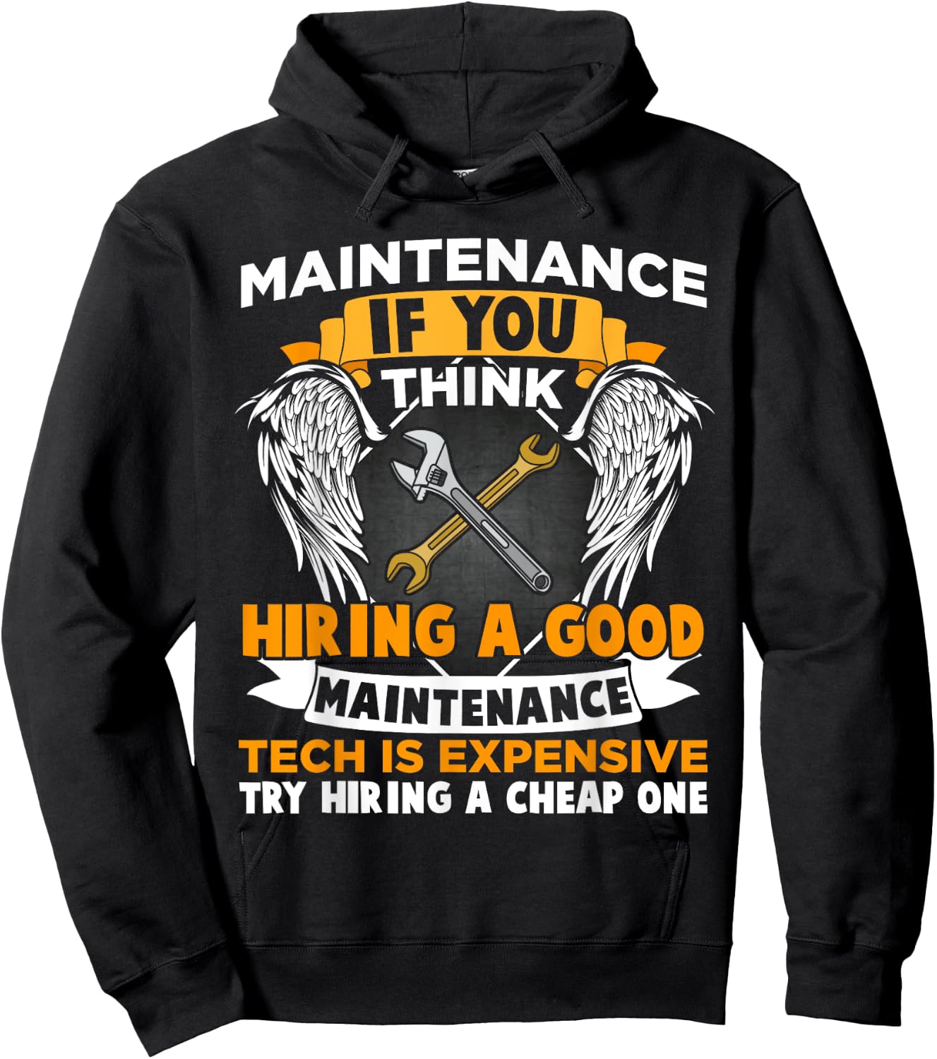 Funny Maintenance Tech Graphic Mechanic Dad Technician Quote Hoodie - Hoodie | Black