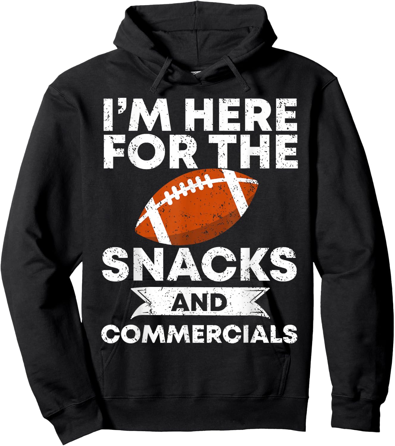 Snacks and Commercials Funny Football Bowl Gift Hoodie - Hoodie | Black