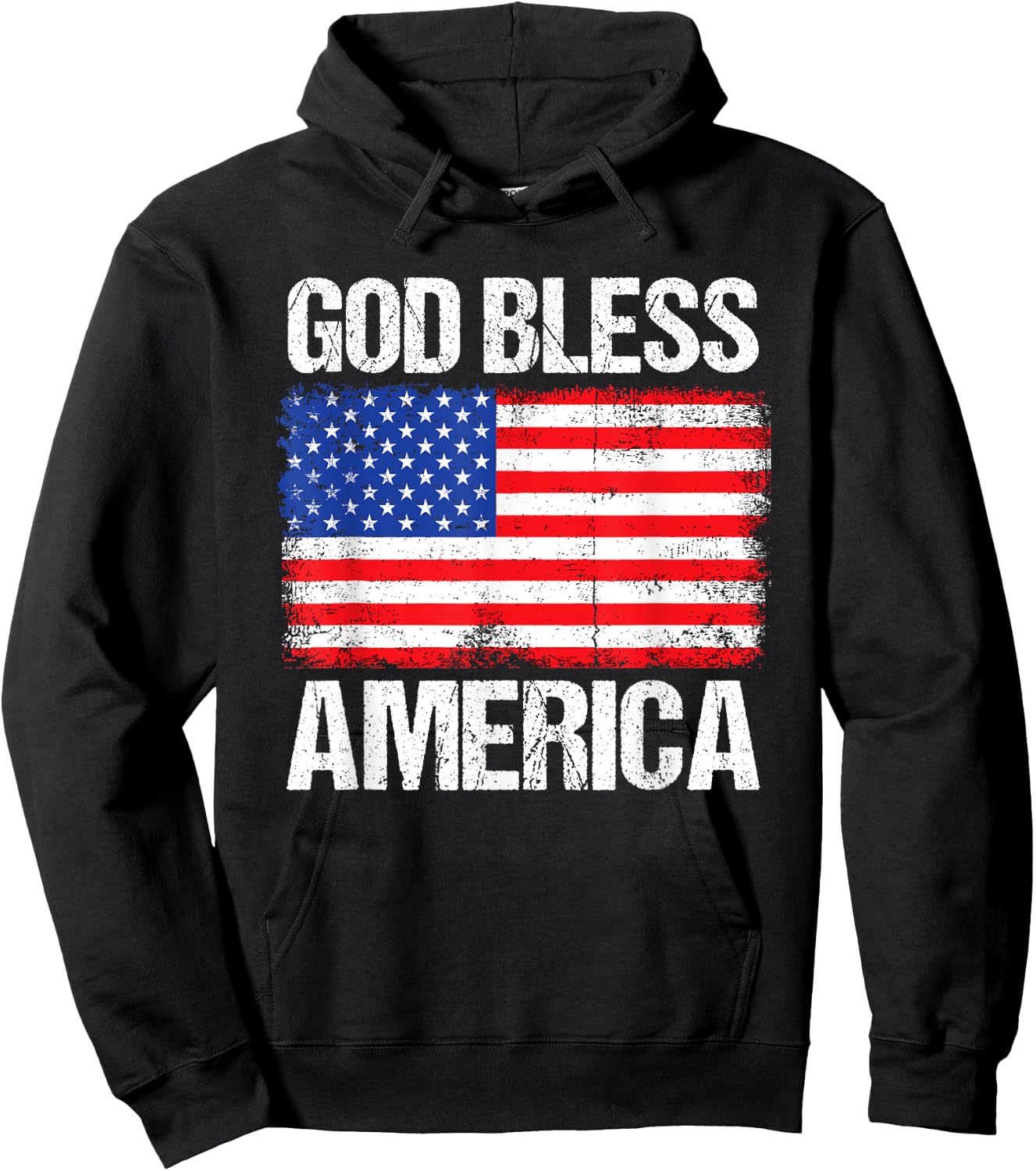 God Bless America Patriotic Happy 4th of July , Women Hoodie - Hoodie | Black