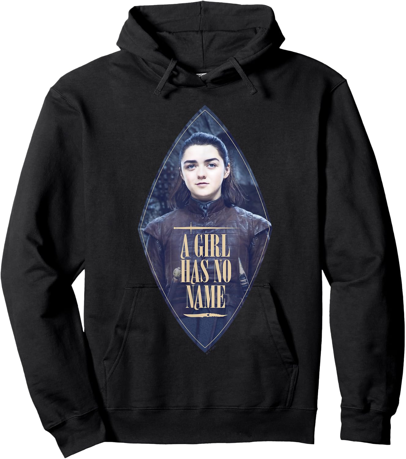 Game Of Thrones Arya Stark Girl Has No Name Diamond Portrait Hoodie - Hoodie | Black