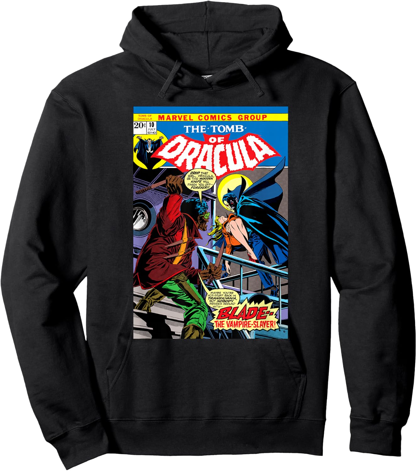 Marvel Blade Tomb of Dracula Vintage Comic Cover Halloween Hoodie - Hoodie | Black
